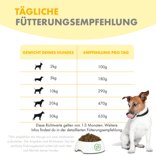 fuetterungsempfehlung trocken für puppy