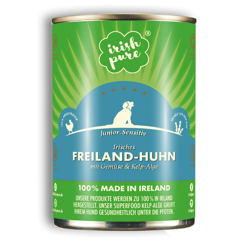 Welpen Nassfutter mit Huhn, Gemüse &amp; Kelp-Alge | Irish Pure