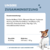 Auflistung über die Zusammensetzung von Jump Around und Angaben zu Gewicht und Kalorien des Inhalts.