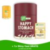 Neben einer Happy Stomach Dose befindet sich eine weitere kleine Dose Shiny Coat. Happy Stomach von Irish Pure wurde von "DOGORAMA" mit 4,7 von 5 Pfoten als "sehr gut" bezeichnet. Bei dem Kauf einer Happy Stomach Dose erhält man laut Untertitel eine Dose Shiny Coat im Wert von 34,99 € gratis dazu.