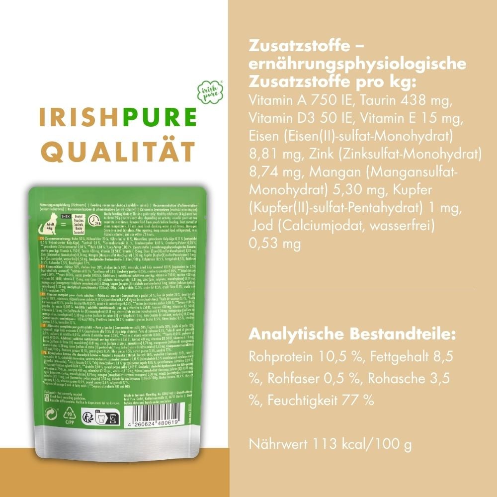 Irisches Huhn Paté Adult, Premium Qualität aus Irland: transparent deklariert