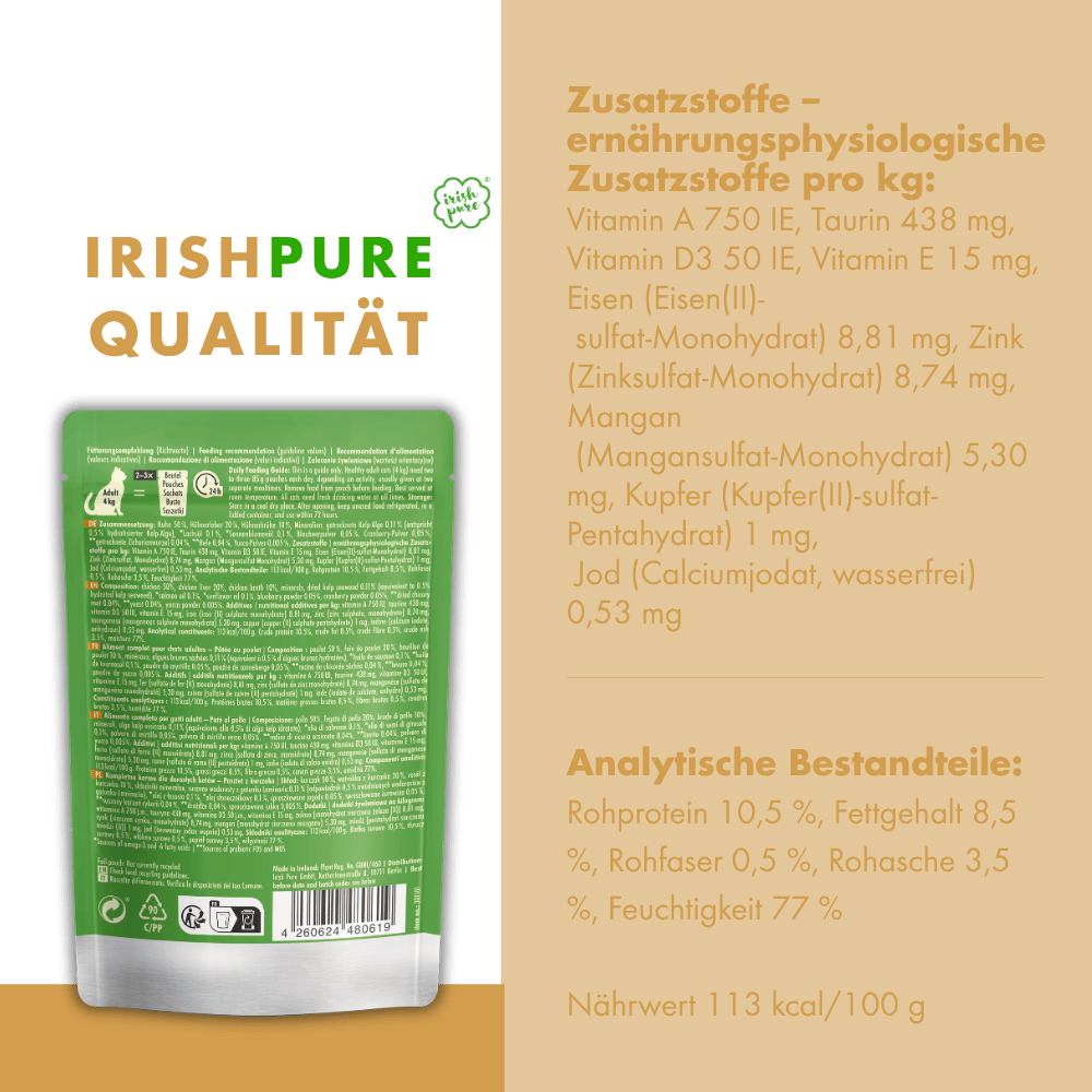 Irisches Huhn Paté Adult, Premium Qualität aus Irland: transparent deklariert