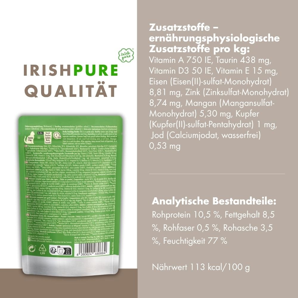 Irisches Huhn Paté Senior, Premium Qualität aus Irland transparent deklarierte Zusammensetzung