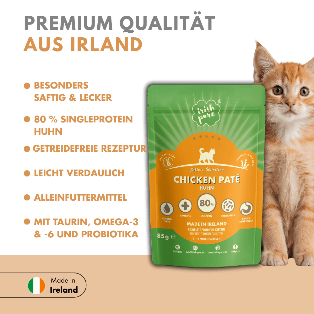 Irisches Huhn Paté Kitten, Premium Qualität aus Irland: besonders saftig & lecker