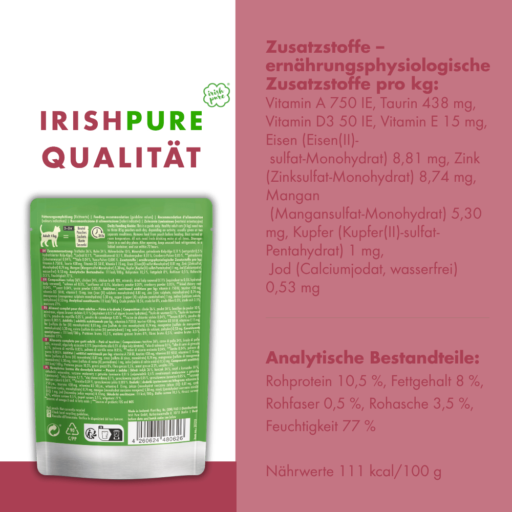 Irisches Truthahn Paté Adult, Premium Qualität aus Irland: transparent deklariert