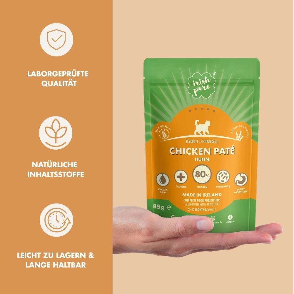Irisches Huhn Paté Kitten, Premium Qualität aus Irland mit natürlichen Inhaltsstoffen